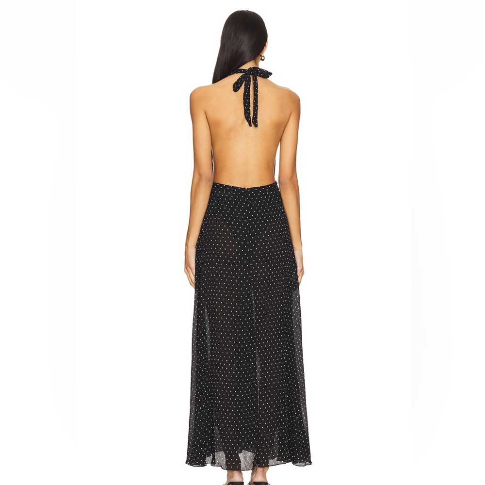 Lioness District Black Polka Dot Halter Dress - Picture 2 of 4